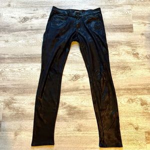 MOTHER Black Faux Suede Pants, Size 26